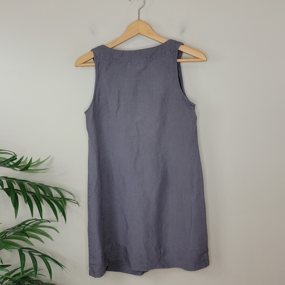 New York & Co | Linen Blend Beaded Neckline Dress Size Small - Picture 2 of 5